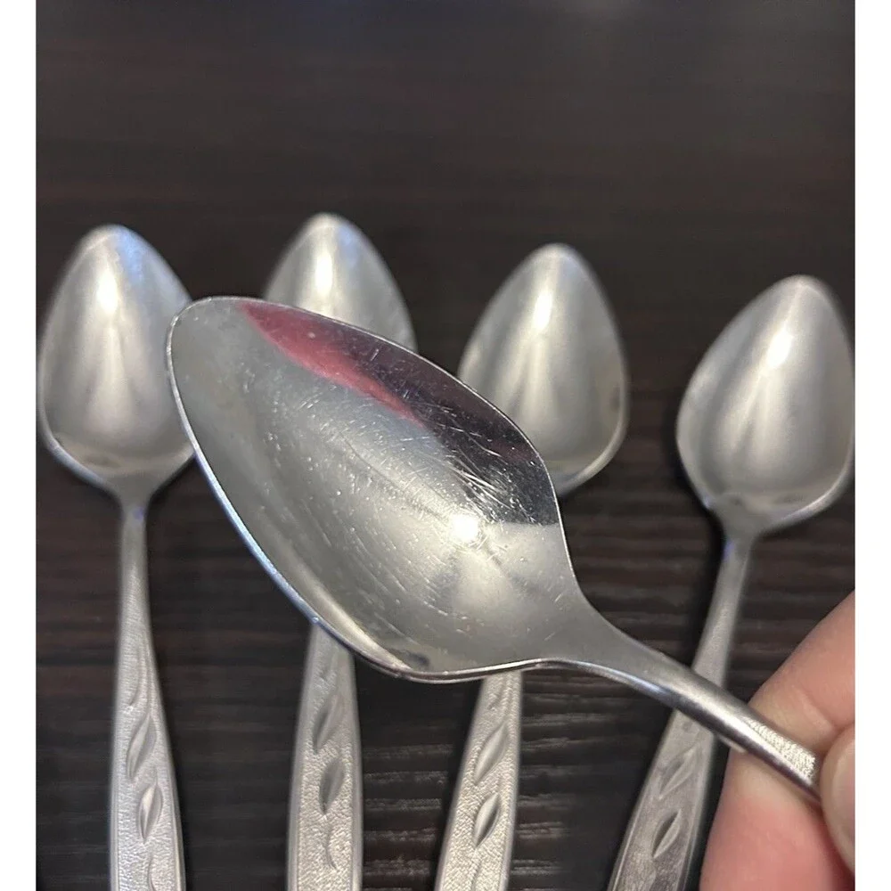 7 Demi Demitasse Spoons Oneida ROYAL HARVEST Wm A Rogers Premier Stainless LOT